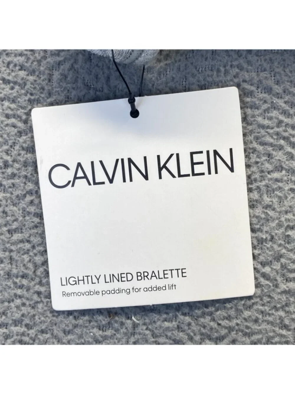 Calvin Klein Women`s Lightly Lined Ribbed Bralette  Size L Color  Grey